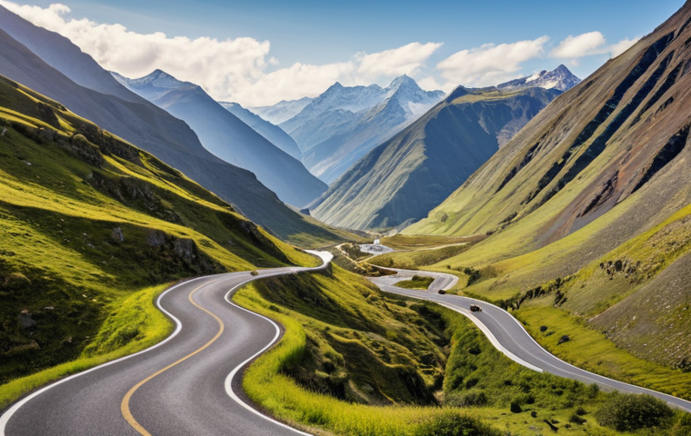 **Life as a Journey**: Create an image depicting a winding road through diverse landscapes, symbolizing life's journey. Include elements like mountains, rivers, and people from various backgrounds interacting along the path to represent the different experiences and lessons learned throughout life.